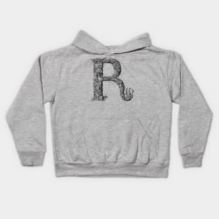 Vintage Initial Letter Lettering Alphabet R Kids Hoodie